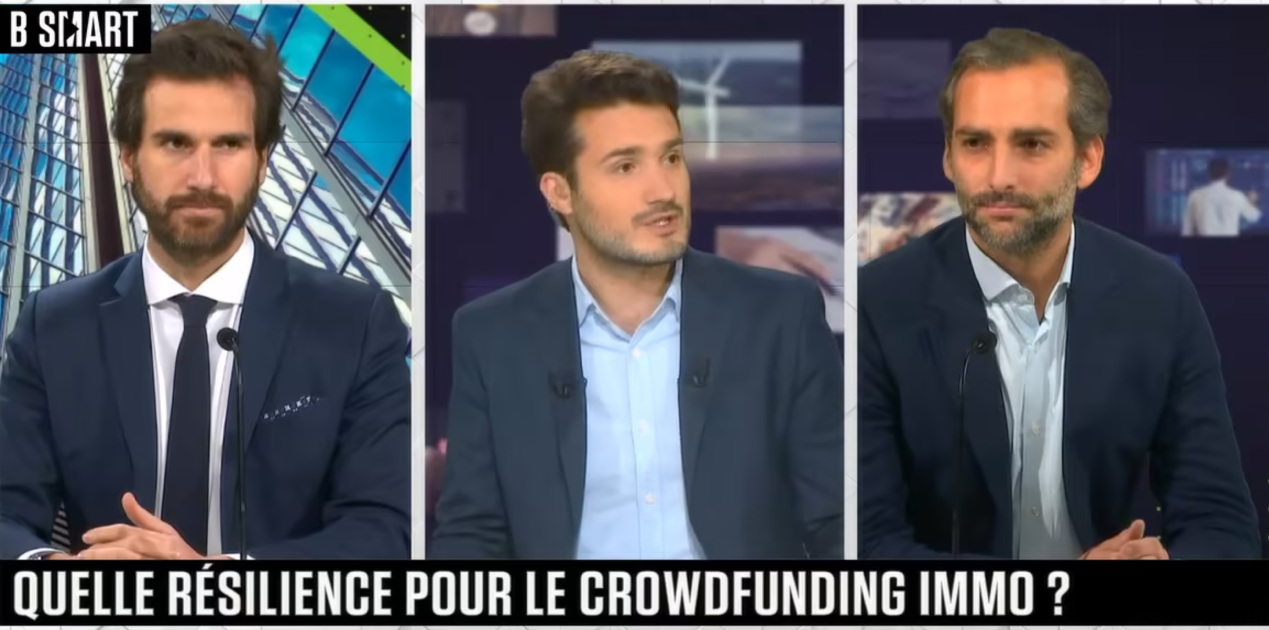 Photographie du passage à la télévision de Alexandre Toussant de Baltis sur le thème de la résilience du crowdfunding immobilier